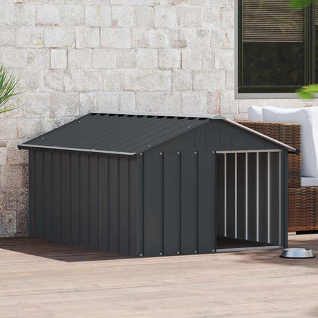 Vidaxl Dog Loft 116.5x153X81.5 cm Couleur d'anthracite en acier galvanisé