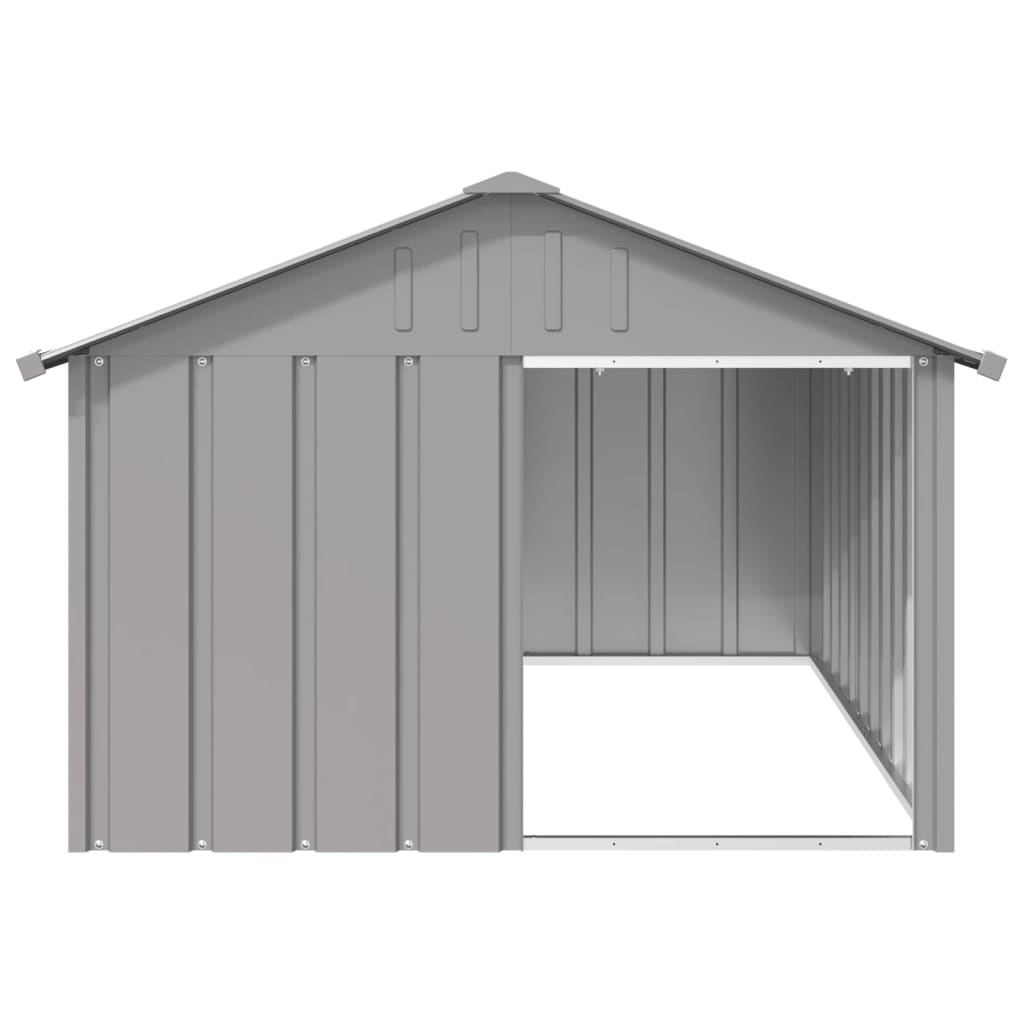 Vidaxl Dog Loft 116.5x153x81,5 cm ocynkowana stalowa szarość