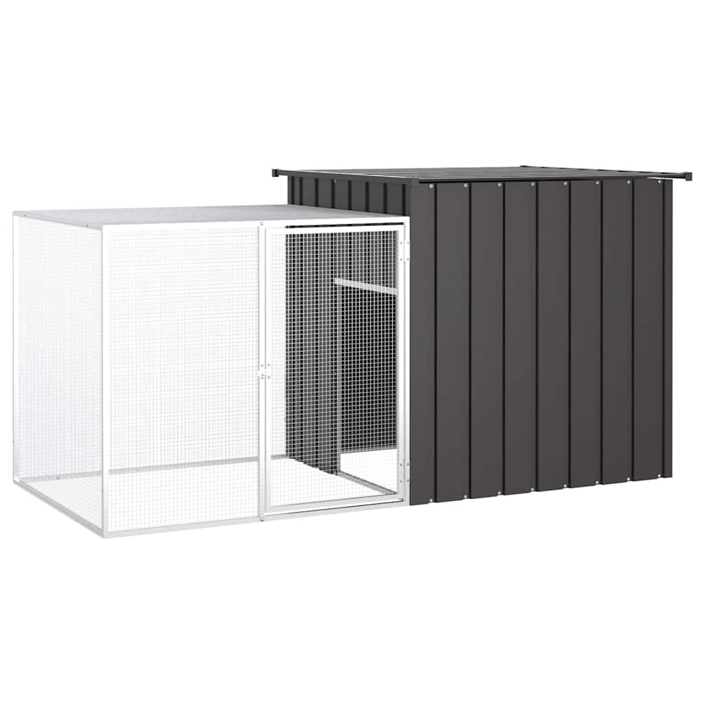 Vidaxl Poulet Coop 200x91x100 cm anthracite en acier galvanisé -colore