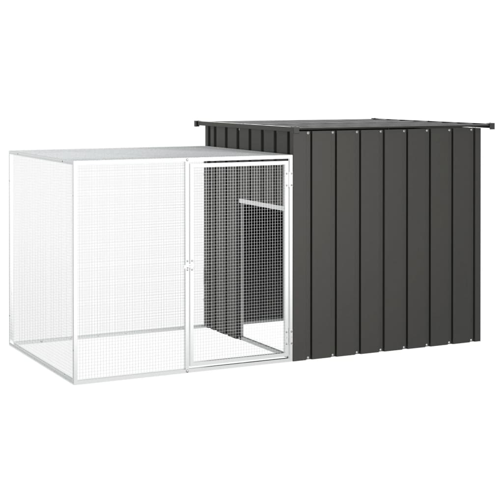 Vidaxl Chicken Coop 200x91x100 cm verzinkter Stahl -Anthrazit -Verschärfen