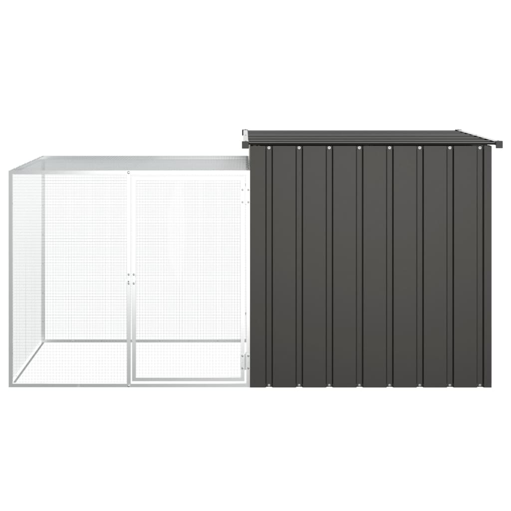 Vidaxl Chicken Coop 200x91x100 cm verzinkter Stahl -Anthrazit -Verschärfen