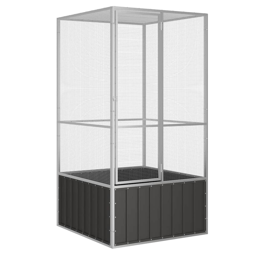 Vidaxl Bird Cage 111x107x211.5 cm Couleur d'anthracite en acier galvanisé