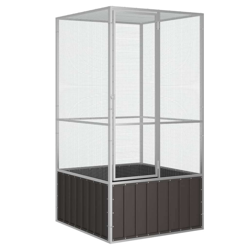 Vidaxl Bird Cage 111x107x211,5 cm galvanisert stål Antracittfarge