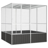 Vidaxl Bird Cage 213.5x217.5x211.5 cm galvanisert stål Antracitt