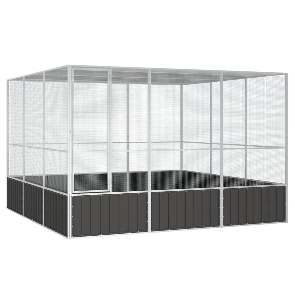 Vidaxl Bird Cage 302.5x324.5x211.5 cm galvanisert stål Antracitt