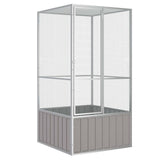 Vidaxl Bird Cage 111x107x211,5 cm Gray en acier galvanisé
