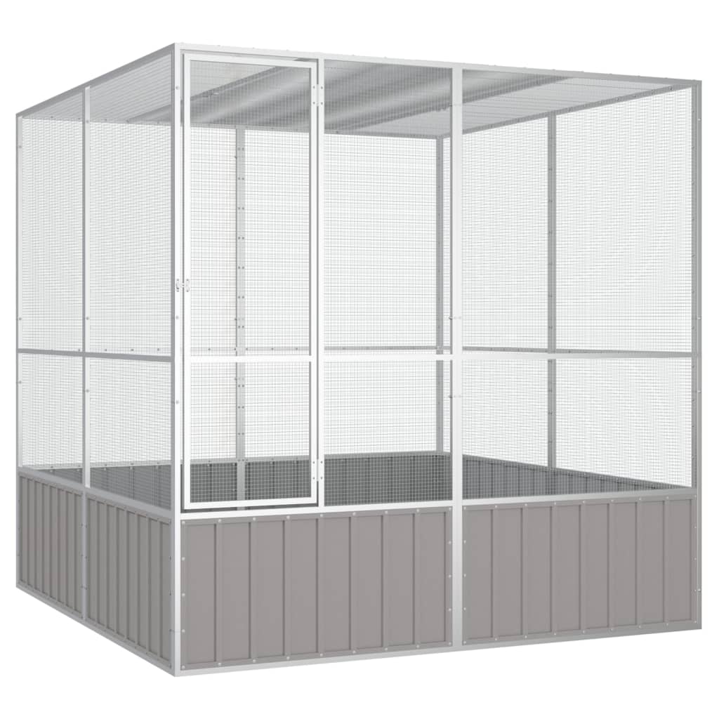 Vidaxl Bird Cage 213.5x217.5x211.5 cm galvanisert stålgrå