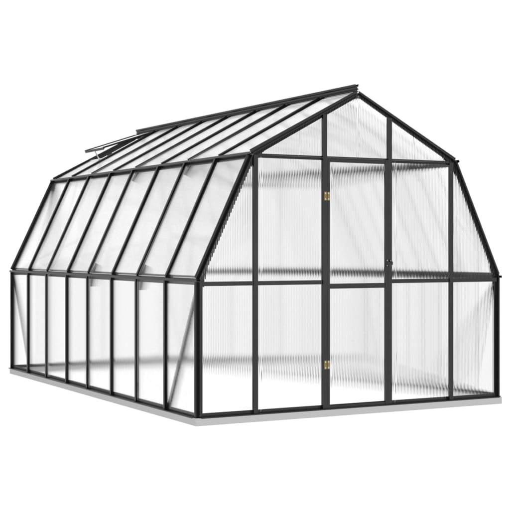 Vidaxl Greenhouse med grunnleggende ramme 12,63 m² aluminium Antracitt -farget