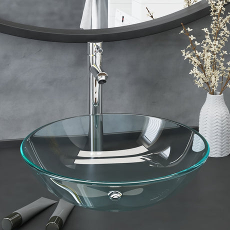 Vidaxl Washingin avec grue et verre de vidange pop-up transparent