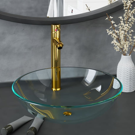 Vidaxl Washingin avec grue et verre de vidange pop-up transparent