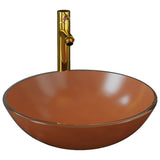 Vidaxl Washingin avec grue et en verre de vidange pop-up marron en verre