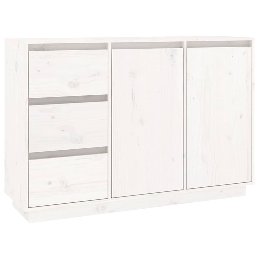 Vidaxl dressoir 111x34x75 cm massief grenenhout wit