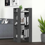 Vidaxl boekenkast kamerscherm 41x35x91 cm massief grenenhout grijs