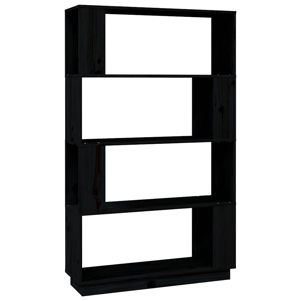 Vidaxl boekenkast kamerscherm 80x25x132 cm massief grenenhout zwart
