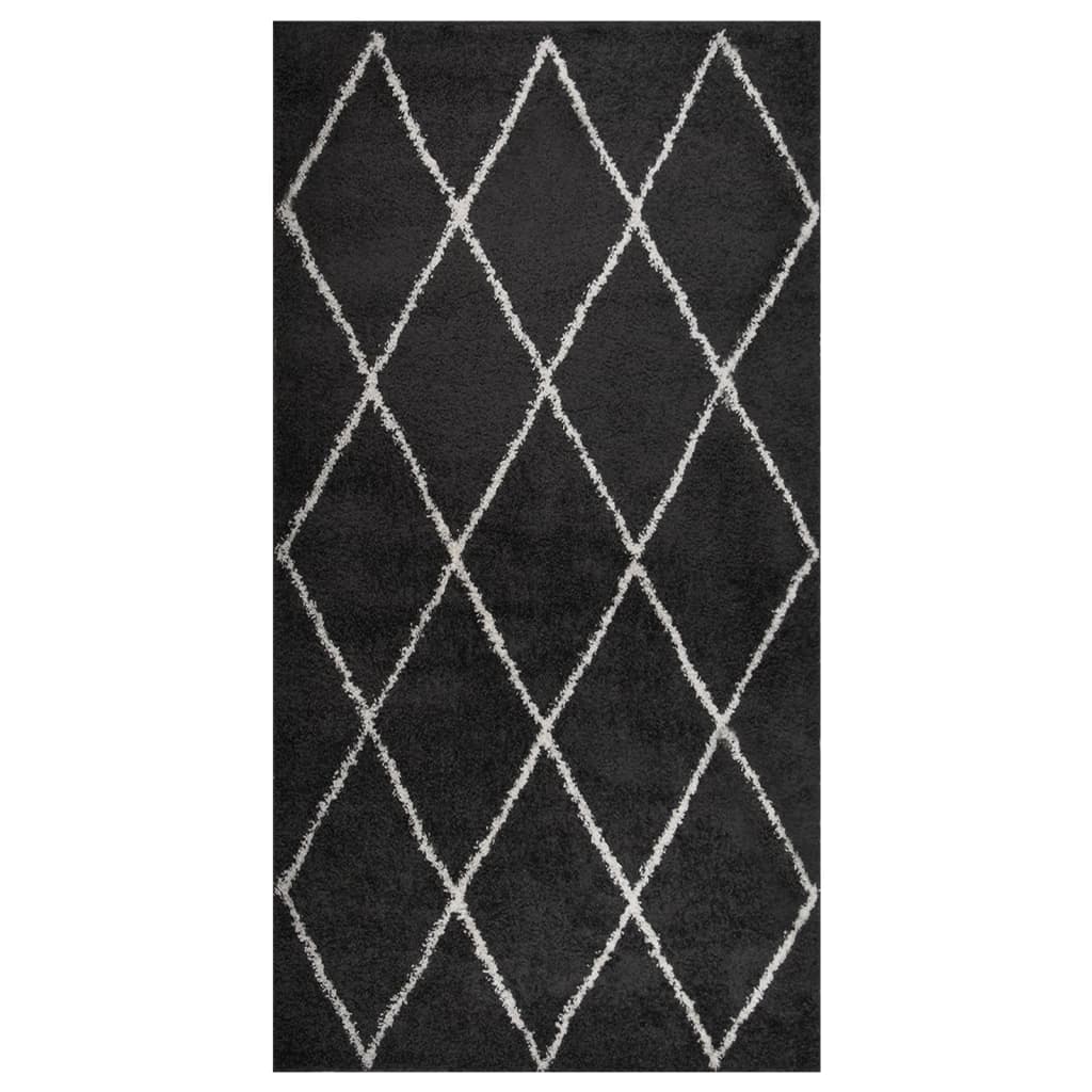 Vidaxl Rug Shaggy High Pile 80x150 cm Crèmeen Anthracite Color