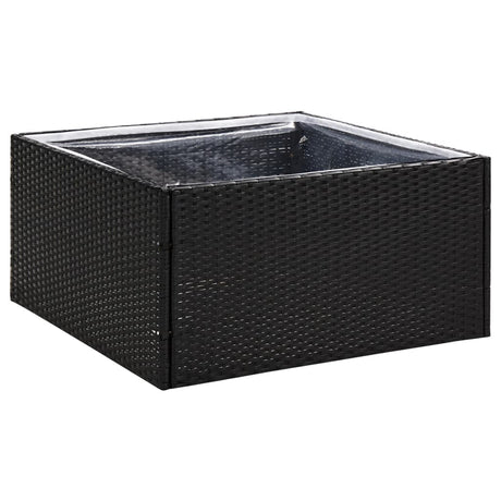 Boîte de planification Vidaxl 80x80x40 cm Poly Rattan Black