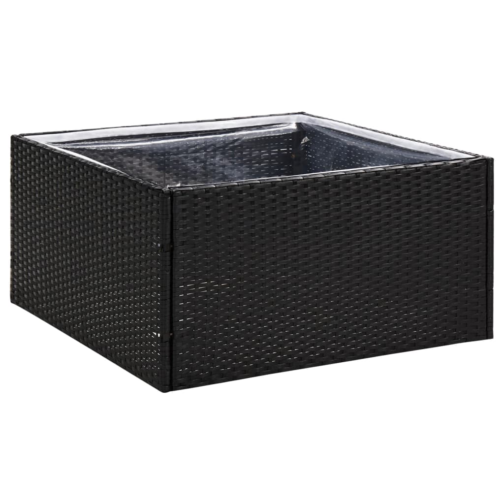 VIDAXL -Planungsbox 80x80x40 cm Poly Rattan Schwarz