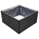 Boîte de planification Vidaxl 80x80x40 cm Poly Rattan Black