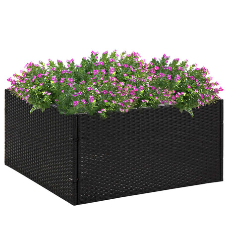 Boîte de planification Vidaxl 80x80x40 cm Poly Rattan Black