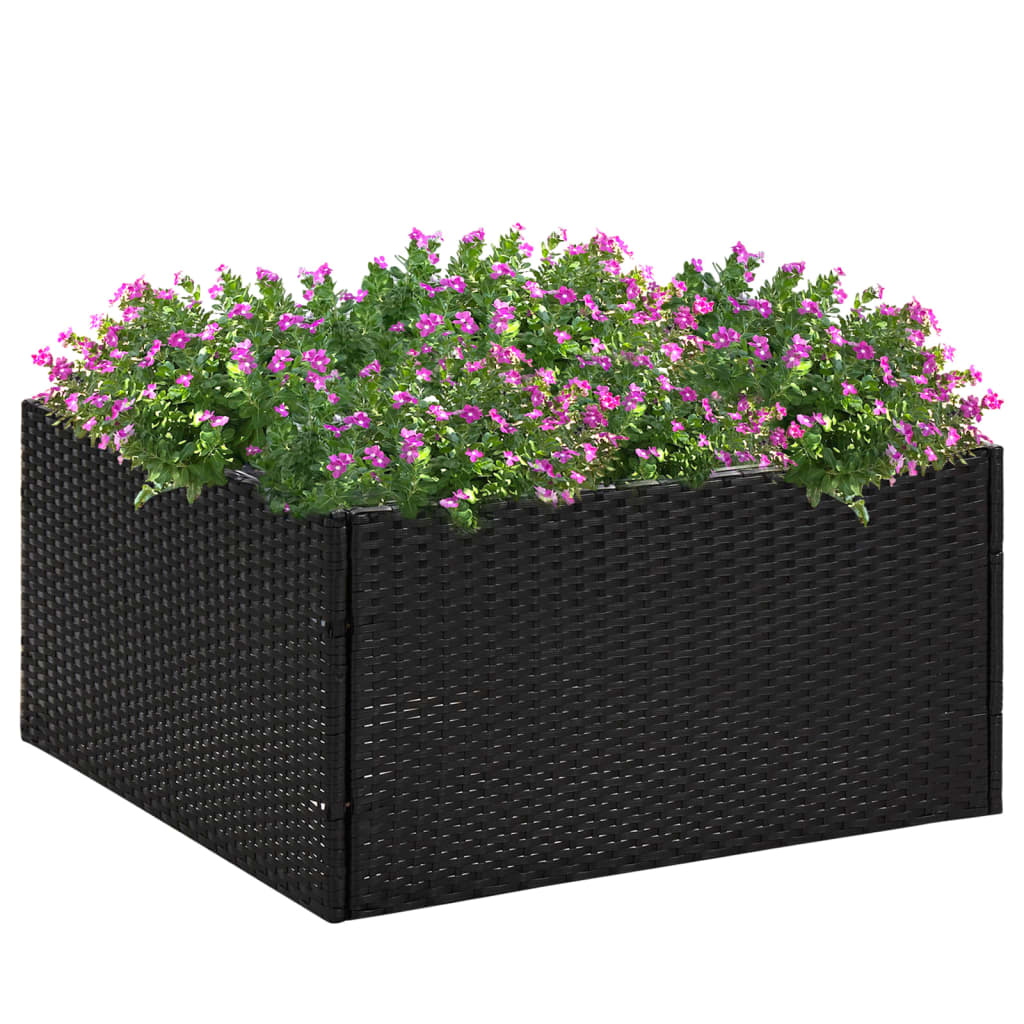 VIDAXL -Planungsbox 80x80x40 cm Poly Rattan Schwarz