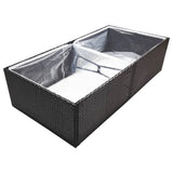 Vidaxl Planning Box 157x80x40 cm Poly Rattan Black