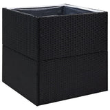 Boîte de planification Vidaxl 80x80x80 cm Poly Rattan Black