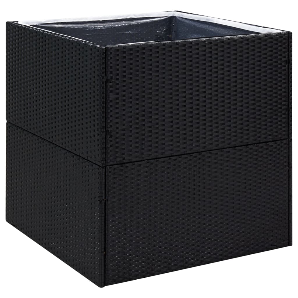 VIDAXL -Planungsbox 80x80x80 cm Poly Rattan Schwarz