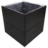 Boîte de planification Vidaxl 80x80x80 cm Poly Rattan Black