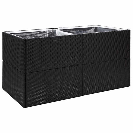 Boîte de planification Vidaxl 157x80x80 cm Poly Rattan Black