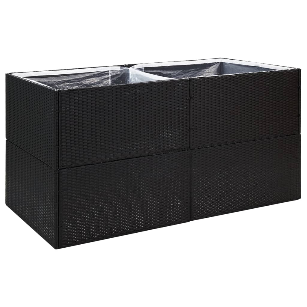 VIDAXL -Planungsbox 157x80x80 cm Poly Rattan Schwarz