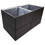Boîte de planification Vidaxl 157x80x80 cm Poly Rattan Black