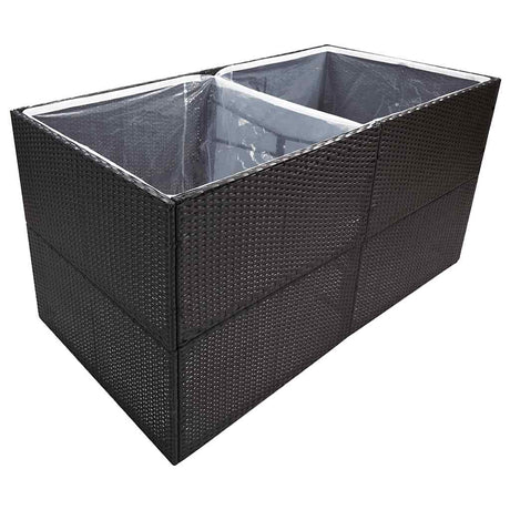Boîte de planification Vidaxl 157x80x80 cm Poly Rattan Black