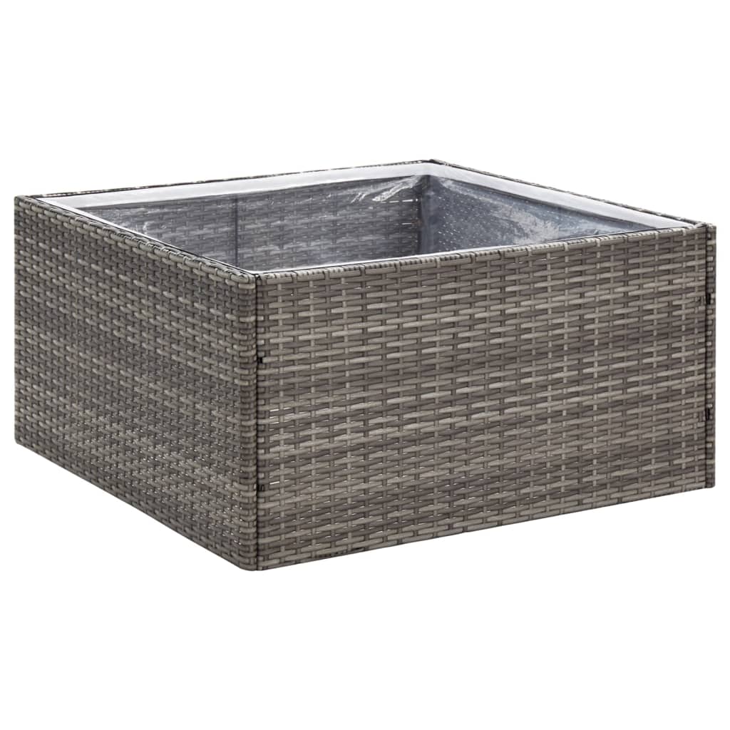 VIDAXL -Planungsbox 80x80x40 cm Poly Rattan Grau