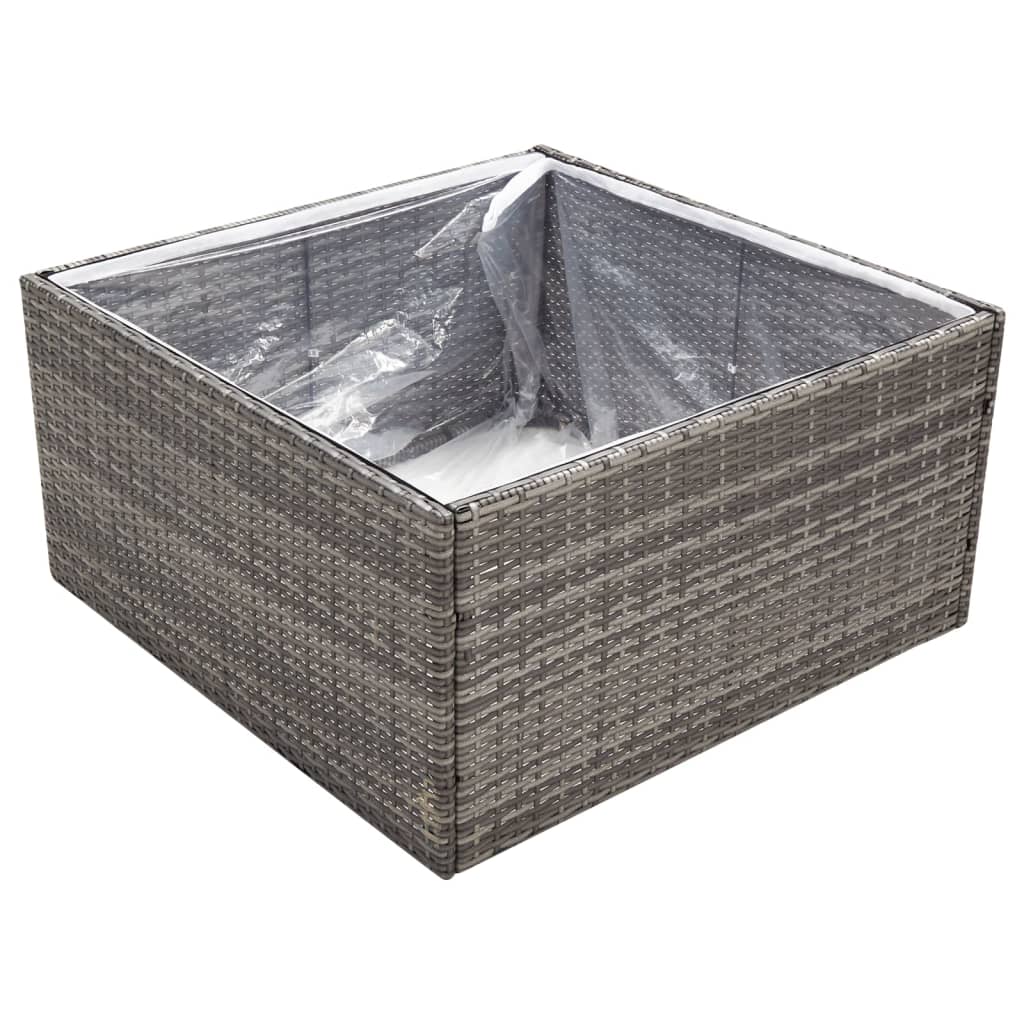 VIDAXL -Planungsbox 80x80x40 cm Poly Rattan Grau