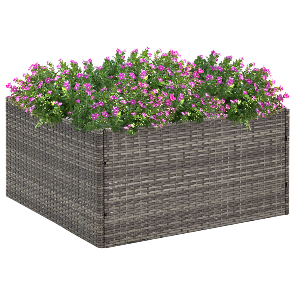 VIDAXL -Planungsbox 80x80x40 cm Poly Rattan Grau