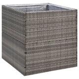 Vidaxl plantenbak 80x80x80 cm poly rattan grijs