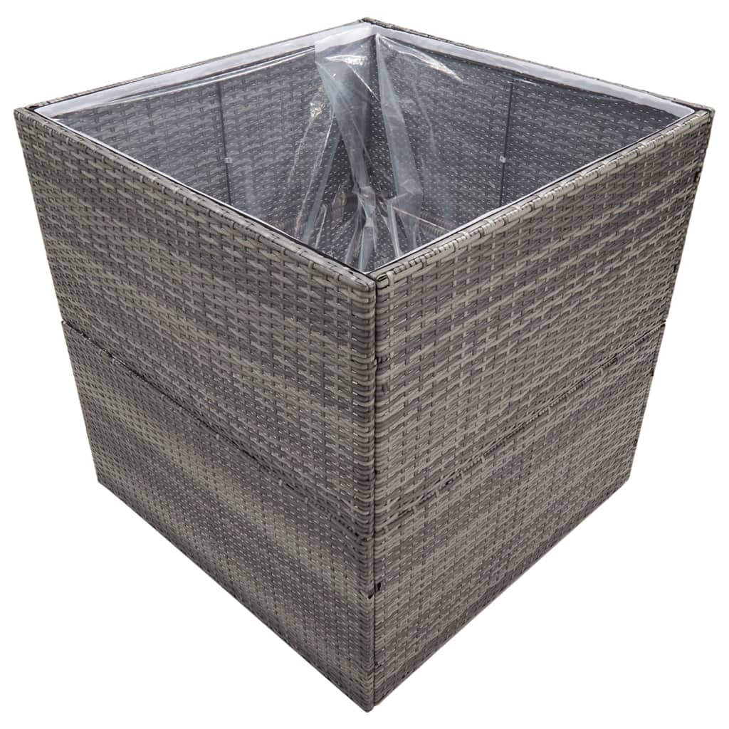 Vidaxl plantenbak 80x80x80 cm poly rattan grijs