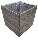 VidaXL jardinière 80x80x80 cm poly rotin gris