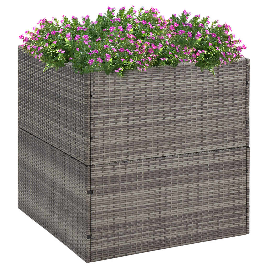 VidaXL jardinière 80x80x80 cm poly rotin gris