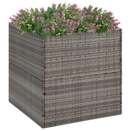 VidaXL jardinière 80x80x80 cm poly rotin gris