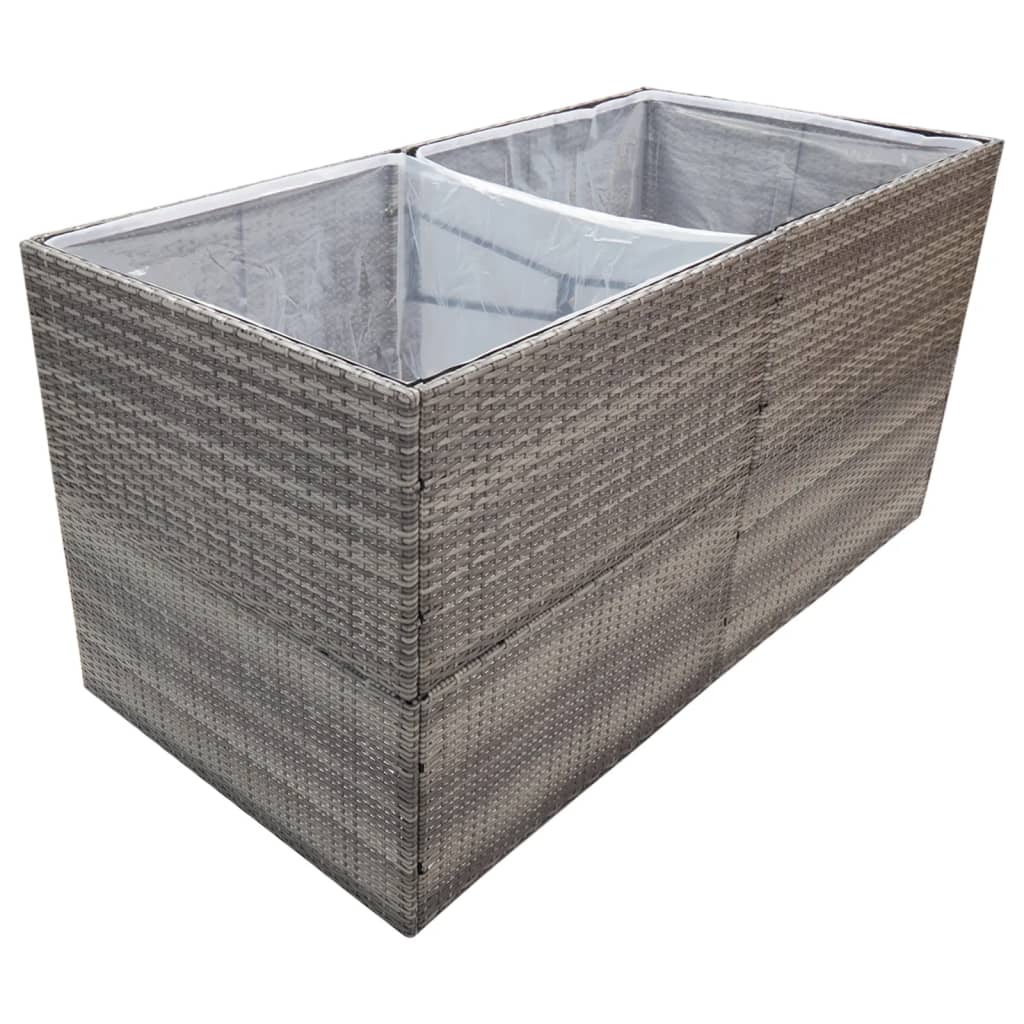 VIDAXL -Planungsbox 157x80x80 cm Poly Rattan Grau