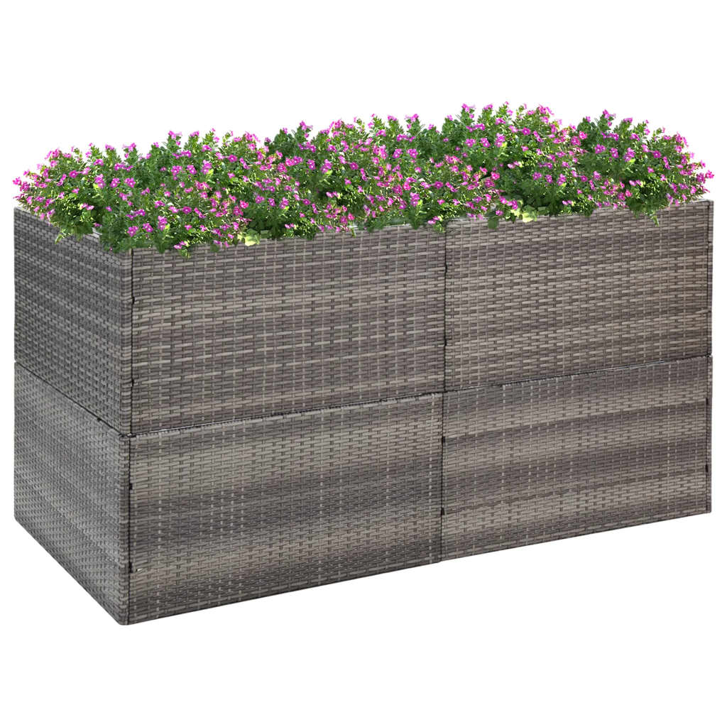 VIDAXL -Planungsbox 157x80x80 cm Poly Rattan Grau