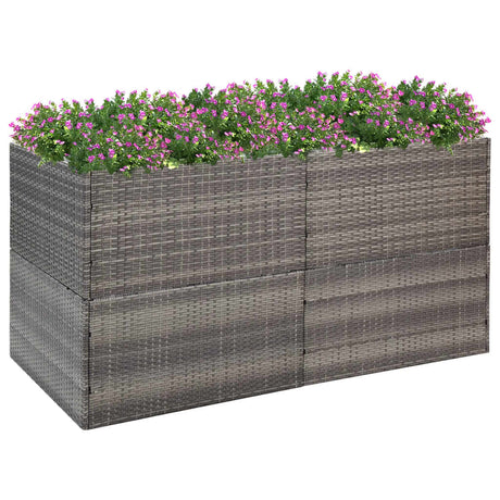 Boîte de planification Vidaxl 157x80x80 cm Poly Rattan Grey