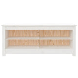 Vidaxl Shoes Bank 110x38x45.5 cm Pine solide blanc