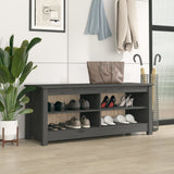 Canapé de chaussure Vidaxl 110x38x45,5 cm en pin massif gris