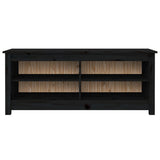 Canapé de chaussure Vidaxl 110x38x45,5 cm Pine solide noir