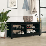 Canapé de chaussure Vidaxl 110x38x45,5 cm Pine solide noir