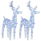 Vidaxl Christmas Animals 2 St 80 LEDS acrylique blanc froid blanc