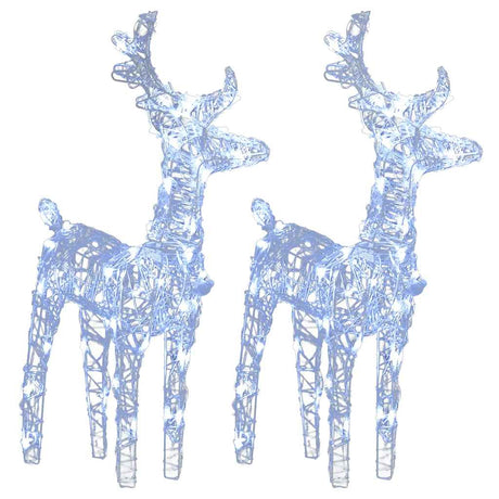 Vidaxl Christmas Animals 2 St 80 LEDS acrylique blanc froid blanc
