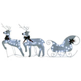 Vidaxl Christmas Decoration Reindeer and Sled 60 LEDS blanc